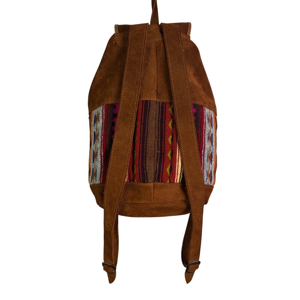 MALKY Arte Nativa Leather/Wool Mini Backpack with Aztec design - Picture 3 of 11